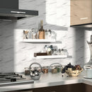 Love-KANKEI Floating Shelves Wall Mounted Set of 2, 17 Inch Rustic Wood Wall Shelves for Storage, Bedroom Living Room Bathroom Kitchen Office and More White