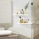 Love-KANKEI Floating Shelves Wall Mounted Set of 2, 17 Inch Rustic Wood Wall Shelves for Storage, Bedroom Living Room Bathroom Kitchen Office and More White