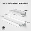 Love-KANKEI Floating Shelves Wall Mounted Set of 2, 17 Inch Rustic Wood Wall Shelves for Storage, Bedroom Living Room Bathroom Kitchen Office and More White