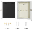 Love-KANKEI 8x10 Deep Shadow Box Frame, Front-Opening Glass Door with Unique Wood Beads, Large Memory Display Case for Collections, Pictures,Keepsakes Medals Tickets, Tabletop Wall Mount- Black