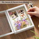 Love-KANKEI 8x10 Deep Shadow Box Frame, Front-Opening Glass Door with Unique Wood Beads, Large Memory Display Case for Collections, Pictures,Keepsakes Medals Tickets, Tabletop Wall Mount- Black