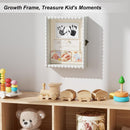 Love-KANKEI 8x10 Deep Shadow Box Frame, Front-Opening Glass Door with Unique Wood Beads, Large Memory Display Case for Collections, Pictures,Keepsakes Medals Tickets, Tabletop Wall Mount- Black