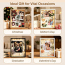 Love-KANKEI 8x10 Deep Shadow Box Frame, Front-Opening Glass Door with Unique Wood Beads, Large Memory Display Case for Collections, Pictures,Keepsakes Medals Tickets, Tabletop Wall Mount- Black