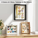 Love-KANKEI 8x10 Deep Shadow Box Frame, Front-Opening Glass Door with Unique Wood Beads, Large Memory Display Case for Collections, Pictures,Keepsakes Medals Tickets, Tabletop Wall Mount- Black