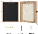 Love-KANKEI 8x10 Deep Shadow Box Frame, Front-Opening Glass Door with Unique Wood Beads, Large Memory Display Case for Collections, Pictures,Keepsakes Medals Tickets, Tabletop Wall Mount- Black