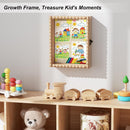 Love-KANKEI 8x10 Deep Shadow Box Frame, Front-Opening Glass Door with Unique Wood Beads, Large Memory Display Case for Collections, Pictures,Keepsakes Medals Tickets, Tabletop Wall Mount- Black