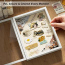 Love-KANKEI 11x14 Deep Shadow Box Frame, Front-Opening Glass Door with Unique Wood Beads, Large Memory Display Case for Collections, Pictures,Keepsakes Medals Tickets, Tabletop Wall Mount- Natural