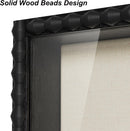 Love-KANKEI 11x14 Deep Shadow Box Frame, Front-Opening Glass Door with Unique Wood Beads, Large Memory Display Case for Collections, Pictures,Keepsakes Medals Tickets, Tabletop Wall Mount- Natural