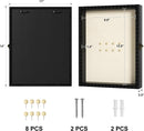 Love-KANKEI 11x14 Deep Shadow Box Frame, Front-Opening Glass Door with Unique Wood Beads, Large Memory Display Case for Collections, Pictures,Keepsakes Medals Tickets, Tabletop Wall Mount- Natural