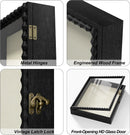 Love-KANKEI 11x14 Deep Shadow Box Frame, Front-Opening Glass Door with Unique Wood Beads, Large Memory Display Case for Collections, Pictures,Keepsakes Medals Tickets, Tabletop Wall Mount- Natural