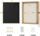 Love-KANKEI 11x14 Deep Shadow Box Frame, Front-Opening Glass Door with Unique Wood Beads, Large Memory Display Case for Collections, Pictures,Keepsakes Medals Tickets, Tabletop Wall Mount- Natural