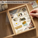 Love-KANKEI 11x14 Deep Shadow Box Frame, Front-Opening Glass Door with Unique Wood Beads, Large Memory Display Case for Collections, Pictures,Keepsakes Medals Tickets, Tabletop Wall Mount- Natural