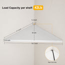 Love-KANKEI Corner Shelf Wall Mounted,Floating Wall Shelves for Storage,Rustic Wood Hanging Shelves for Display,Bathroom Kitchen Bedroom Living Room,Set of 4,Black