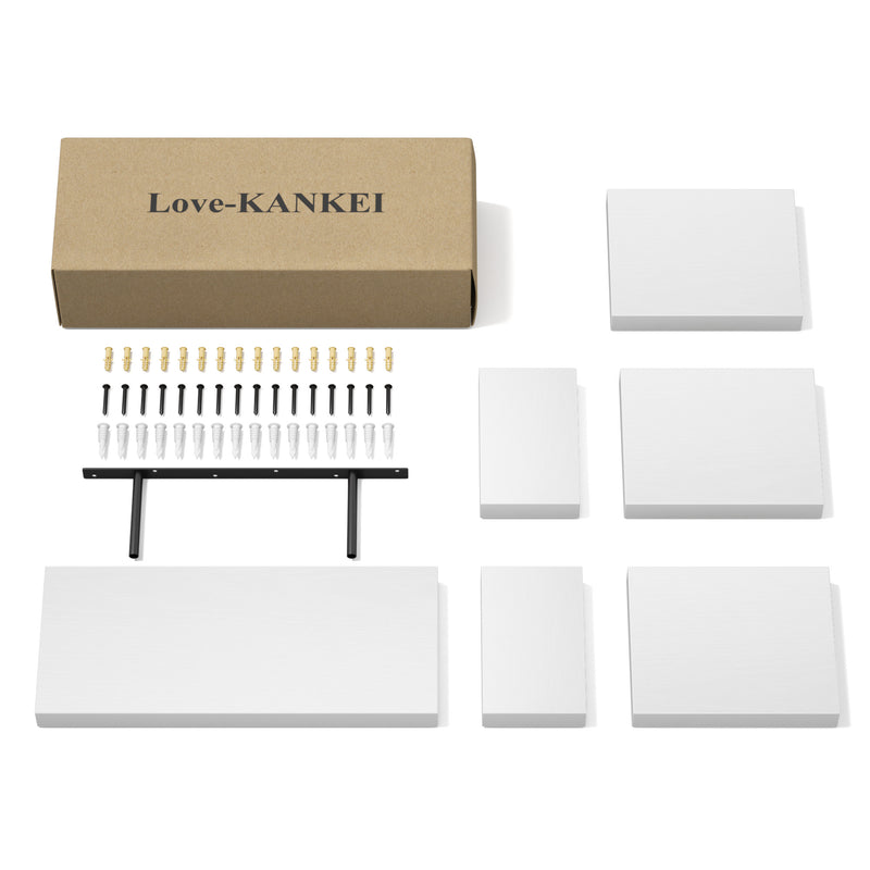 Love-KANKEI Floating Shelves Wall Mounted Set of 6