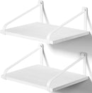 Love-KANKEI Floating Shelves Wall Mount Rustic Wood Wall Shelves with Large Storage L16.5 x W12 inch for Kitchen Living Room Bathroom Bedroom Set of 2 Carbonized Black