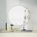 Love-KANKEI Jewelry Tree Stand White Metal and Wood Base Large Storage Jewelry Organizer for Necklaces Bracelets Earrings Holder Jewelry Display White and Carbonized Black