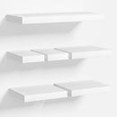 Love-KANKEI Floating Shelves Wall Mounted Set of 6, Wood Wall Shelves with Invisible Bracket,Rustic Hanging Shelves for Display,Bedroom Living Room Bathroom Kitchen Office Brown