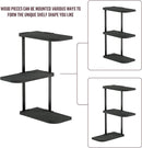 Love-KANKEI Corner Shelf Wall Mount of 3 Tier Rustic Wood Floating Shelves for Bedroom Living Room Bathroom Kitchen Office and More Carbonized Black