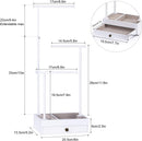 Love-KANKEI Necklace Holder Jewelry Tree Stand Adjustable Height with Large Storage for Necklaces Bracelets Earring Rings Drawer Jewelry Organizer Jewelry Display White and White