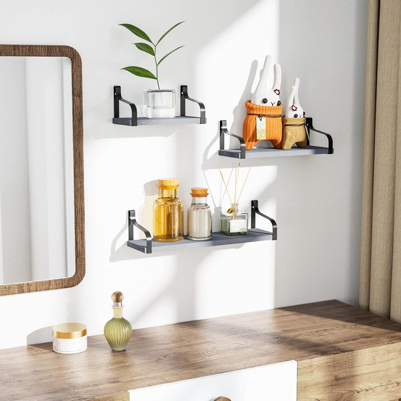 Love-KANKEI Floating Shelves Wall Mounted Set of 3