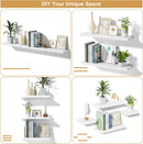 Love-KANKEI Floating Shelves Wall Mounted Set of 6, Wood Wall Shelves with Invisible Bracket,Rustic Hanging Shelves for Display,Bedroom Living Room Bathroom Kitchen Office Brown