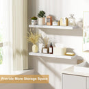 Love-KANKEI Floating Shelves Wall Mounted Set of 6, Wood Wall Shelves with Invisible Bracket,Rustic Hanging Shelves for Display,Bedroom Living Room Bathroom Kitchen Office Brown