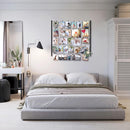 Love-KANKEI Wood Picture Photo Frame for Wall Decor 26×29 inch with 30 Clips and Adjustable Twines Collage Artworks Prints Multi Pictures Organizer and Hanging Display Frames Carbonized Black