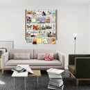 Love-KANKEI Wood Picture Photo Frame for Wall Decor 26×29 inch with 30 Clips and Adjustable Twines Collage Artworks Prints Multi Pictures Organizer and Hanging Display Frames Carbonized Black