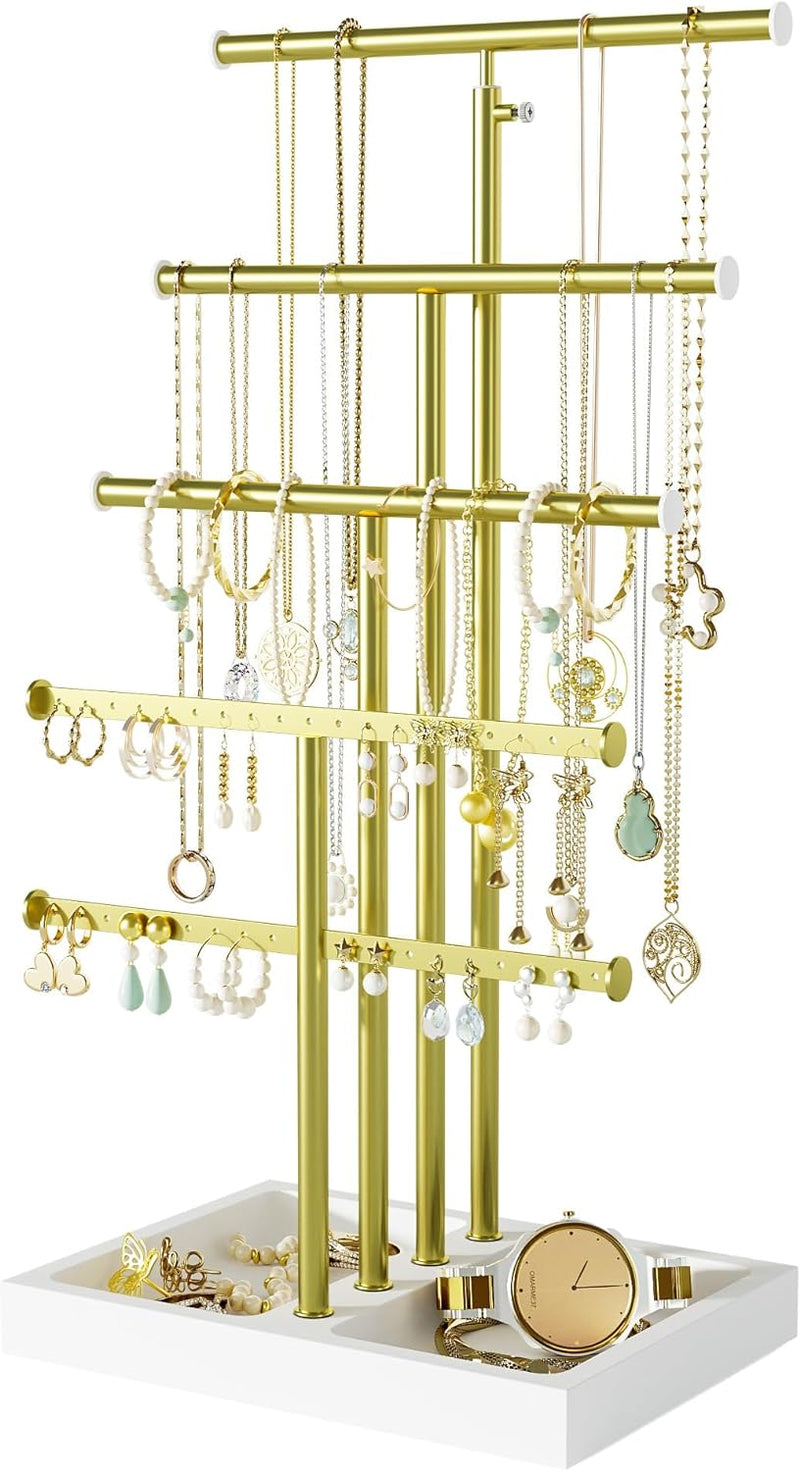 Love-KANKEI Jewelry Organizer Stand,5 Tier Large Necklace Holder with