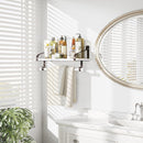 Love-KANKEI Floating Shelf Wall Shelf for Storage Rustic Wood Kitchen Spice Rack with Towel Bar and 8 Removable Hooks for Organize Cooking Utensils or Mugs Carbonized Black