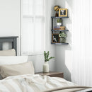 Love-KANKEI Corner Shelf Wall Mount of 3 Tier Rustic Wood Floating Shelves for Bedroom Living Room Bathroom Kitchen Office and More Carbonized Black