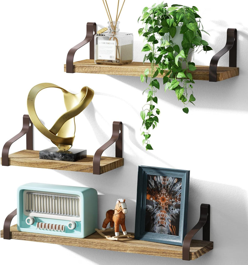 Love-KANKEI Floating Shelves Wall Mounted Set of 3