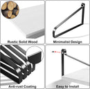 Love-KANKEI Floating Shelves Wall Mount Rustic Wood Wall Shelves with Large Storage L16.5 x W12 inch for Kitchen Living Room Bathroom Bedroom Set of 2 Carbonized Black