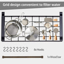 Love-KANKEI Pot Rack Wall Mounted Pan Pot Organizer Wall Shelf with Towel Bar and 8 Hooks for Kitchen Cookware Utensils Organization