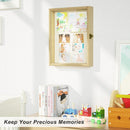 Love-KANKEI Shadow Box Frame 8x10,Wood Deep Shadow Box Display Case with Unique Beads Door and Glass Window, Memory Box for Pictures,Medals,Memorabilia,Collections Natural