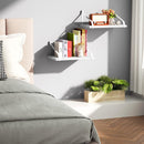 Love-KANKEI Floating Shelves Wall Mount Rustic Wood Wall Shelves with Large Storage L16.5 x W12 inch for Kitchen Living Room Bathroom Bedroom Set of 2 Carbonized Black