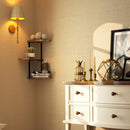 Love-KANKEI Corner Shelf Wall Mount of 3 Tier Rustic Wood Floating Shelves for Bedroom Living Room Bathroom Kitchen Office and More Carbonized Black