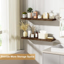 Love-KANKEI Floating Shelves Wall Mounted Set of 6, Wood Wall Shelves with Invisible Bracket,Rustic Hanging Shelves for Display,Bedroom Living Room Bathroom Kitchen Office Brown