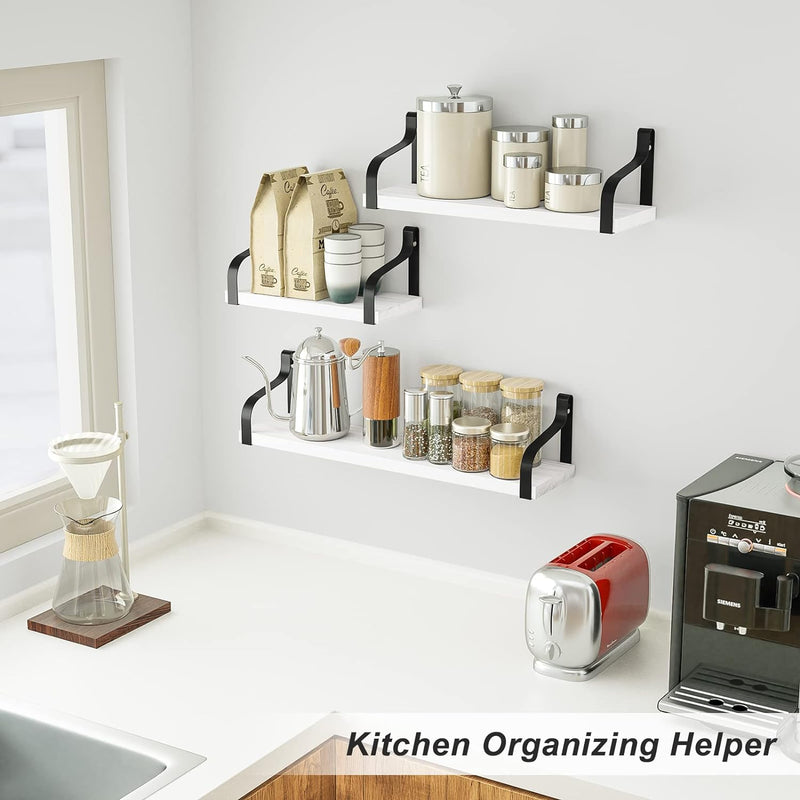 Love-KANKEI Floating Shelves Wall Mounted Set of 3