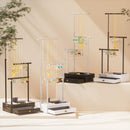 Love-KANKEI Necklace Holder Jewelry Tree Stand Adjustable Height with Large Storage for Necklaces Bracelets Earring Rings Drawer Jewelry Organizer Jewelry Display White and White