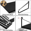 Love-KANKEI Floating Shelves Wall Mount Rustic Wood Wall Shelves with Large Storage L16.5 x W12 inch for Kitchen Living Room Bathroom Bedroom Set of 2 Carbonized Black