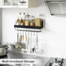 Love-KANKEI Wine Rack with Stemware Hanger, 17inch Wine Glass Rack, Floating Shelf Wall Mounted, Wood Wall Shelf for Kitchen, Dinning Room, Home Bar, Living Room etc, Dark Brown