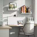 Love-KANKEI Floating Shelves Wall Mount Rustic Wood Wall Shelves with Large Storage L16.5 x W12 inch for Kitchen Living Room Bathroom Bedroom Set of 2 Carbonized Black