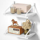 Love-KANKEI Floating Shelves Wall Mount Rustic Wood Wall Shelves with Large Storage L16.5 x W12 inch for Kitchen Living Room Bathroom Bedroom Set of 2 Carbonized Black