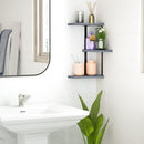 Love-KANKEI Corner Shelf Wall Mount of 3 Tier Rustic Wood Floating Shelves for Bedroom Living Room Bathroom Kitchen Office and More Carbonized Black