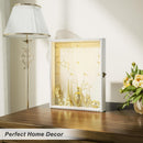 Love-KANKEI Shadow Box Frame 8x10,Wood Deep Shadow Box Display Case with Unique Beads Door and Glass Window, Memory Box for Pictures,Medals,Memorabilia,Collections Natural