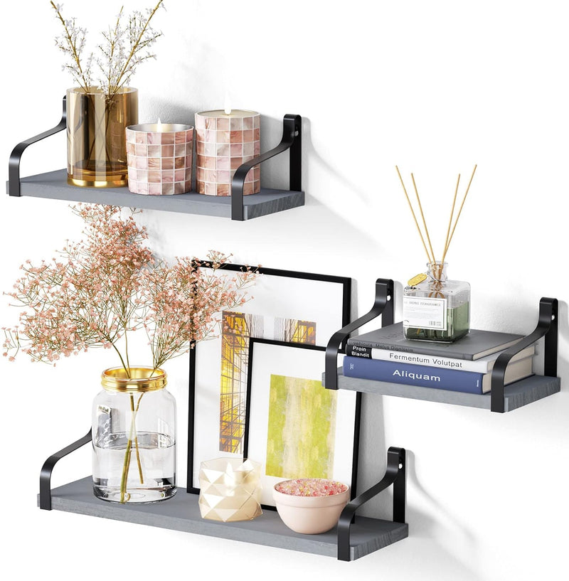 Love-KANKEI Floating Shelves Wall Mounted Set of 3