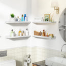 Love-KANKEI White Long Floating Shelves for Wall 24 Inch Set of 4, Rustic Wall Shelves with Lip,Wood Hanging Shelves for Bedroom Bathroom Living Room Kitchen Nursery Display