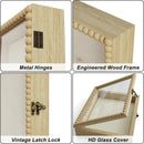 Love-KANKEI Shadow Box Frame 8x10,Wood Deep Shadow Box Display Case with Unique Beads Door and Glass Window, Memory Box for Pictures,Medals,Memorabilia,Collections Natural
