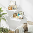 Love-KANKEI Floating Shelves Wall Mount Rustic Wood Wall Shelves with Large Storage L16.5 x W12 inch for Kitchen Living Room Bathroom Bedroom Set of 2 Carbonized Black